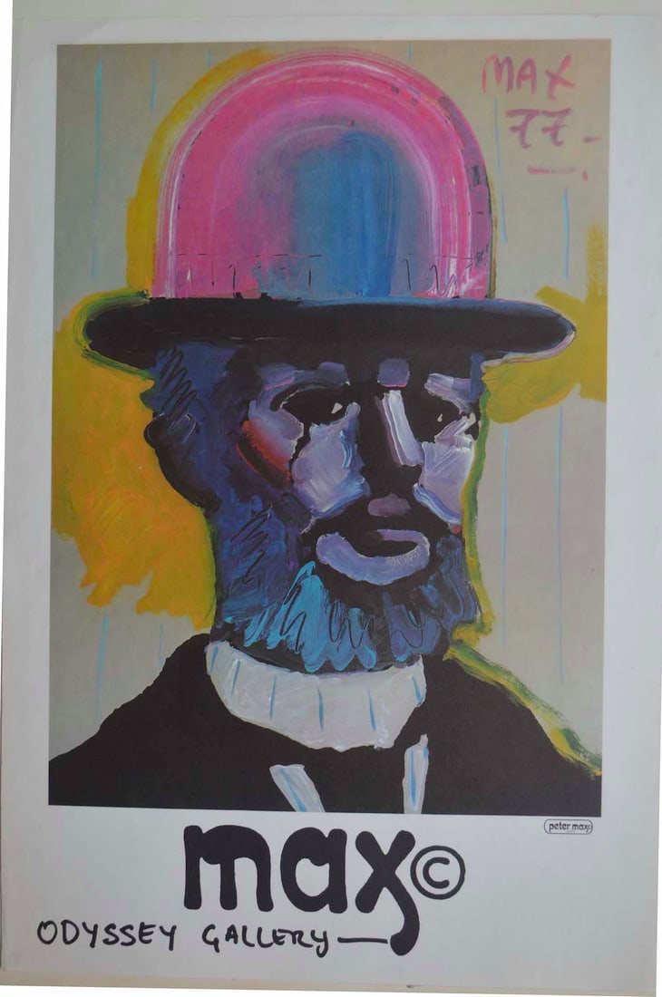 PETER MAX - "PORTRAIT OF TOULOUSE LAUTREC": PETER MAX - "PORTRAIT OF TOULOUSE LAUTREC", 26 X 37.5, GOOD CONDITION