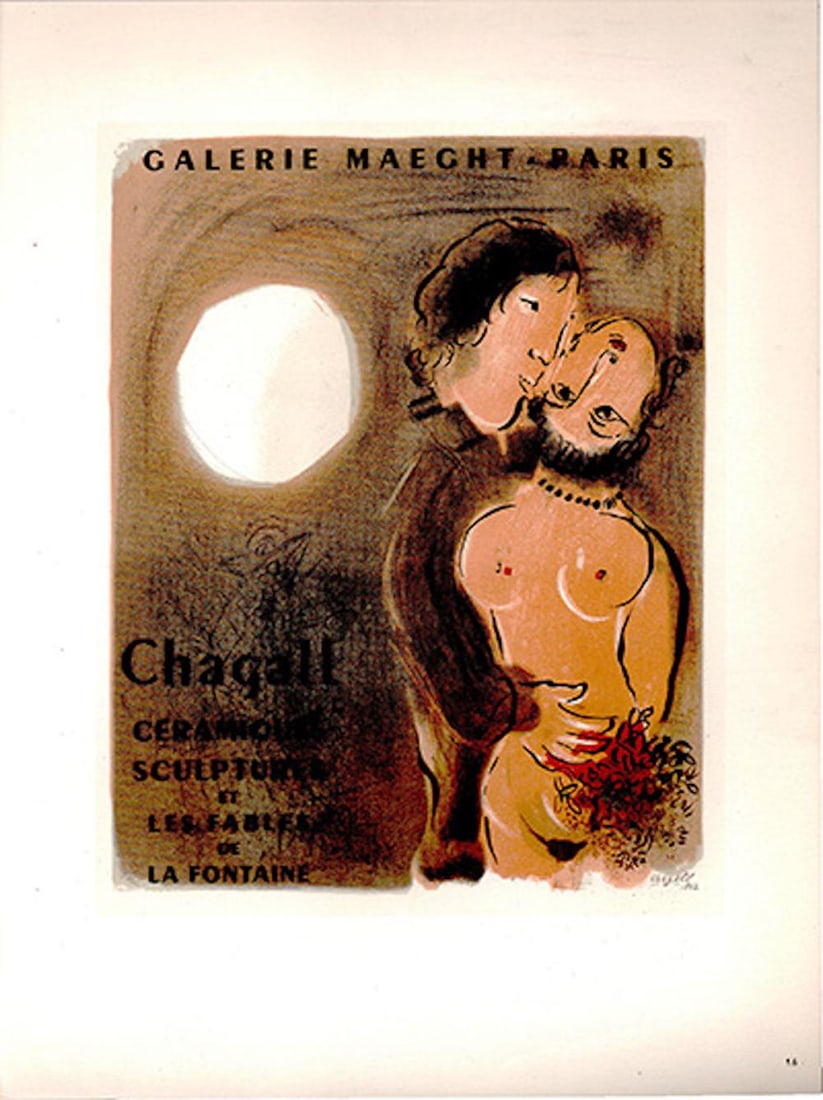 MARC CHAGALL - "CERAMIQUES SCULPTURES ET LEAS FABLES DE: MARC CHAGALL - "CERAMIQUES SCULPTURES ET LEAS FABLES DE LA FONTAINE" (50% REDUCTION SALE). LIQUIDATION SALE: WE ARE OFFERING YOU A SPECIAL DEAL ON ORIGINAL LITHO PRINTS PRINTED BY MOURLOT IN 1959. THE