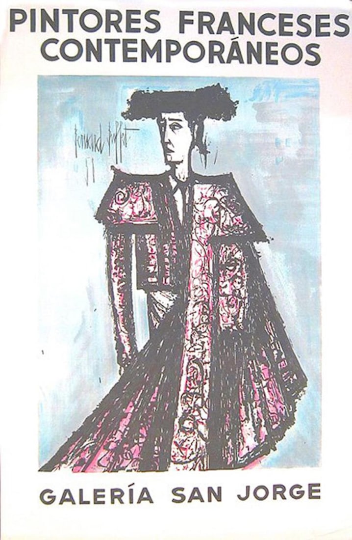 Bernard Buffet A Vintage lithograph Poster \"EL TORERO: Bernard Buffet A Vintage lithograph Poster for GALERIA SAN JOSE "EL TORERO".35 X 23