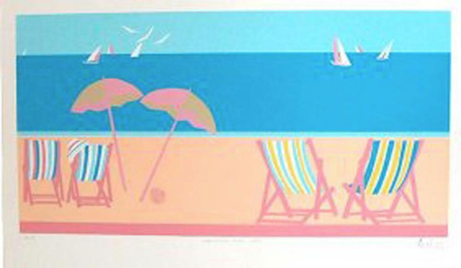 IGAL M WAITNG FOR YOU 1986 ORIGINAL SERIGRAPH SIGNED: IGAL MAOZ 1986 ORIGINAL WAITING FOR YOU SERIGRAPH SIGNED AND NUMBERED SIZE OF THE IMAGE 15.1/2 x 30 PLUS MARGIN.
