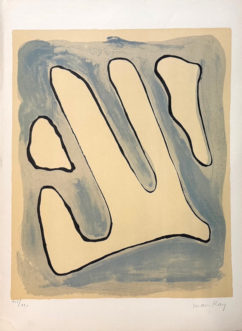 MAN RAY DE L'ORIGIN DES ESPECES PAR VOIE DE SELECION: MAN RAY LITHOGRAPH #10 FROM THE SUITE OF 10 EDTION OF 180 IN 1971 "ORIGIN OF THE SPECIES BY WAY OF irrational SELECTION""DE L'ORIGIN DES ESPECES PAR VOIE DE SELECION IRRATIONALLE" PRINTED IN PARIS BY