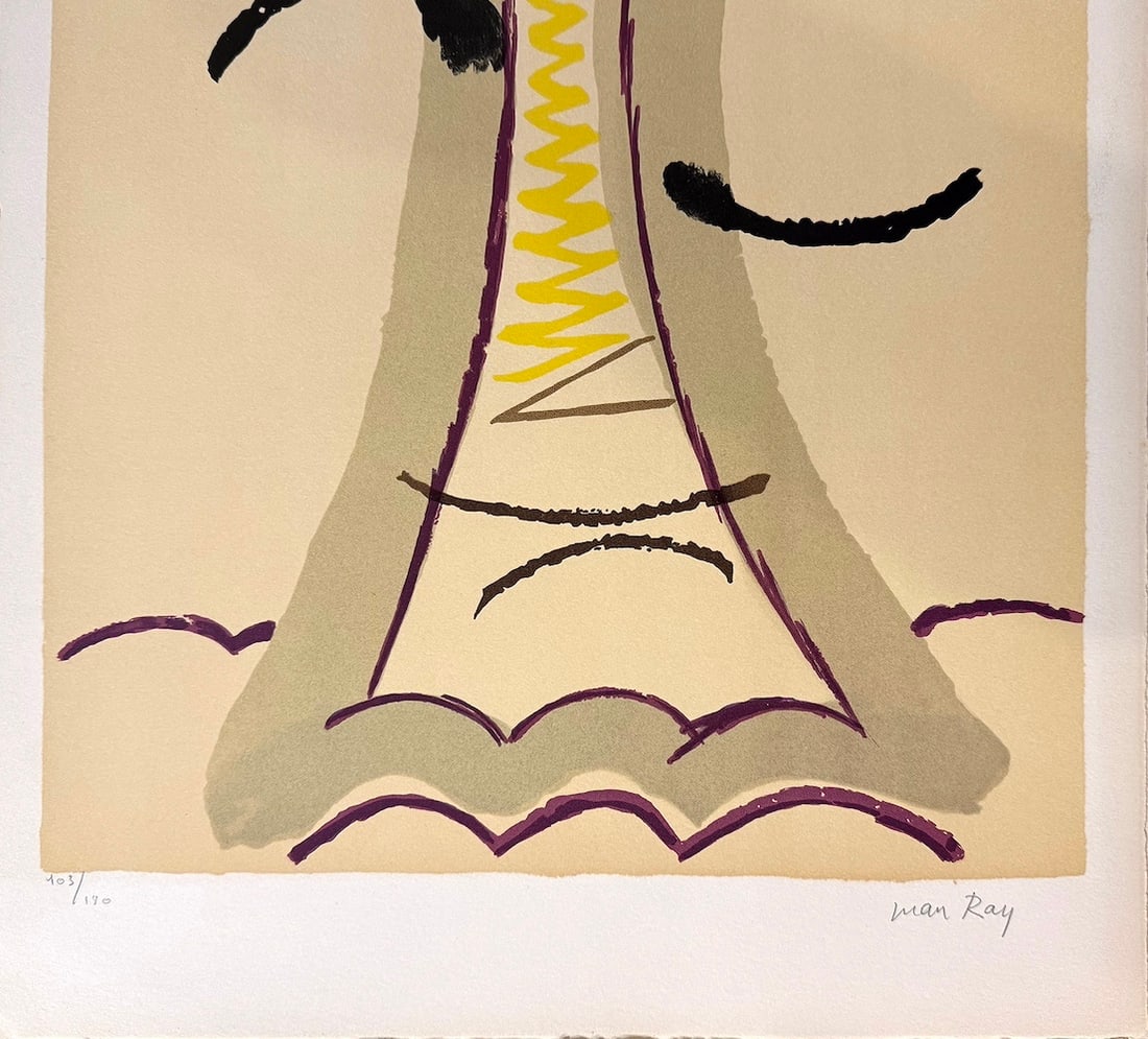 MAN RAY DE L'ORIGIN DES ESPECES PAR VOIE DE SELECION: MAN RAY LITHOGRAPH #7 FROM THE SUITE OF 10 EDTION OF 180 IN 1971 "ORIGIN OF THE SPECIES BY WAY OF irrational SELECTION""DE L'ORIGIN DES ESPECES PAR VOIE DE SELECION IRRATIONALLE" PRINTED IN PARIS BY F