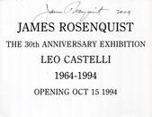 James Rosenquist - 10 x 8 Signed 30th Anniversary Exhibition w/COA