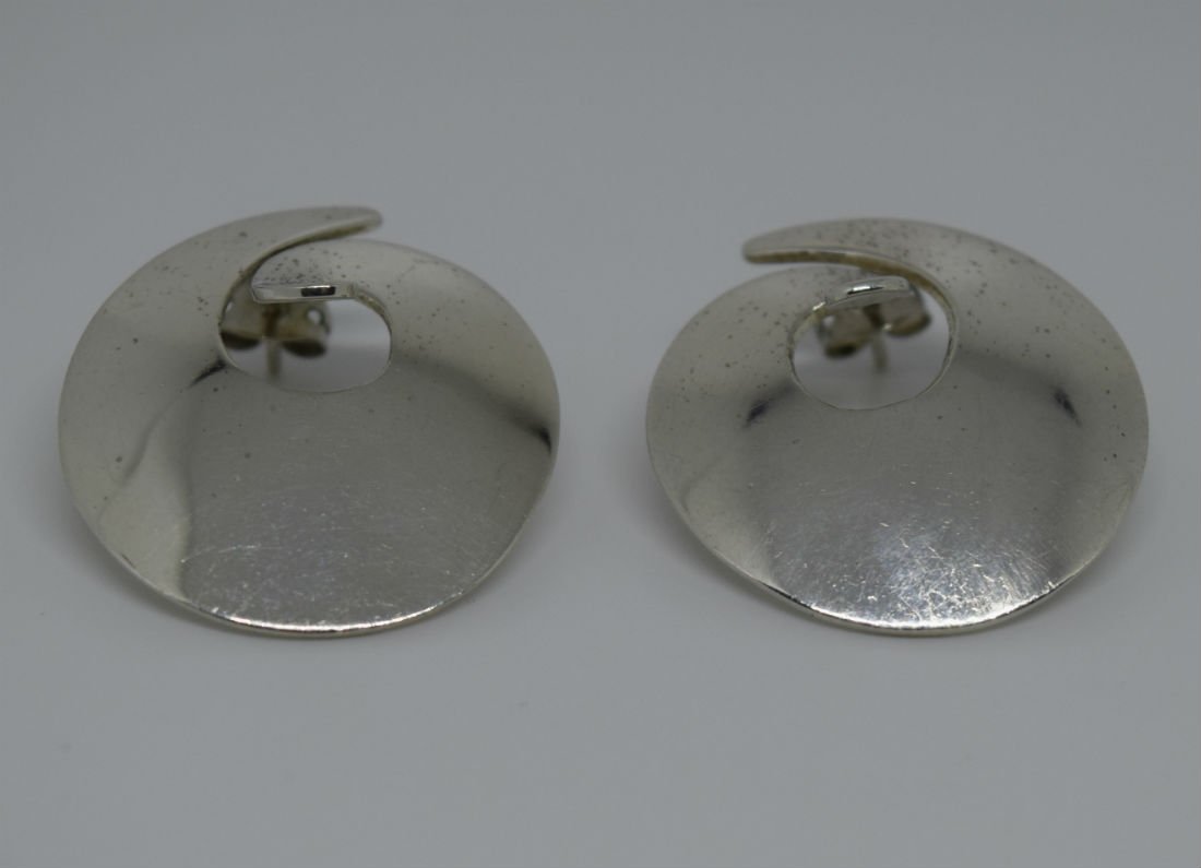 Taxco Sterling Silver Swirl Earrings (1 of 4)