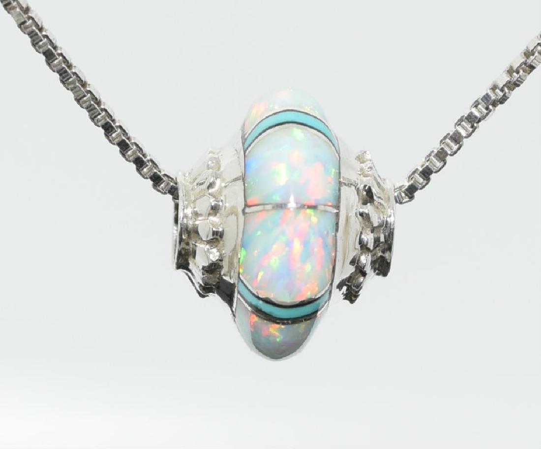 Turquoise & Opal Pendant Necklace (1 of 4)