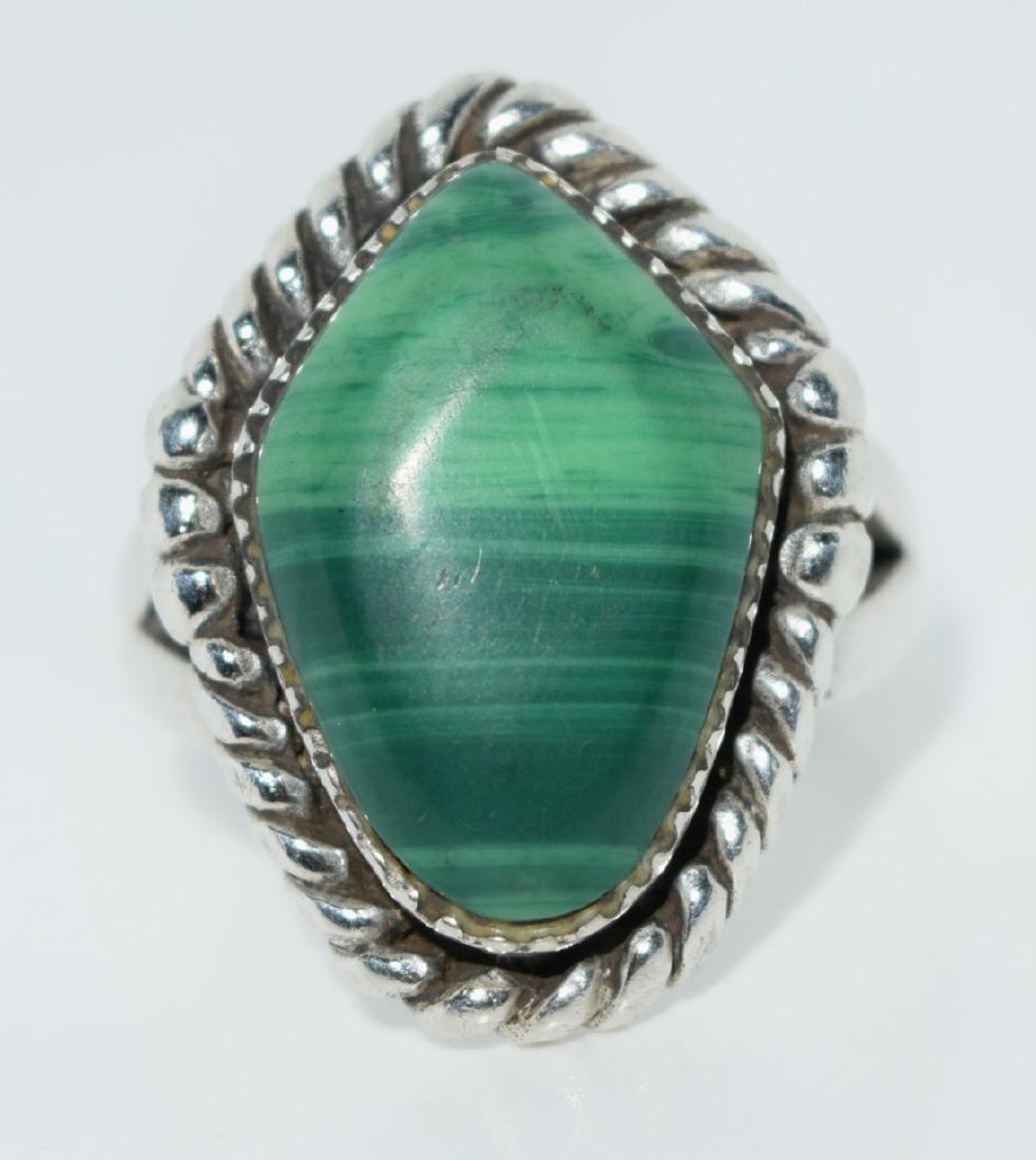 Sterling Silver Green Malachite Ring (1 of 4)
