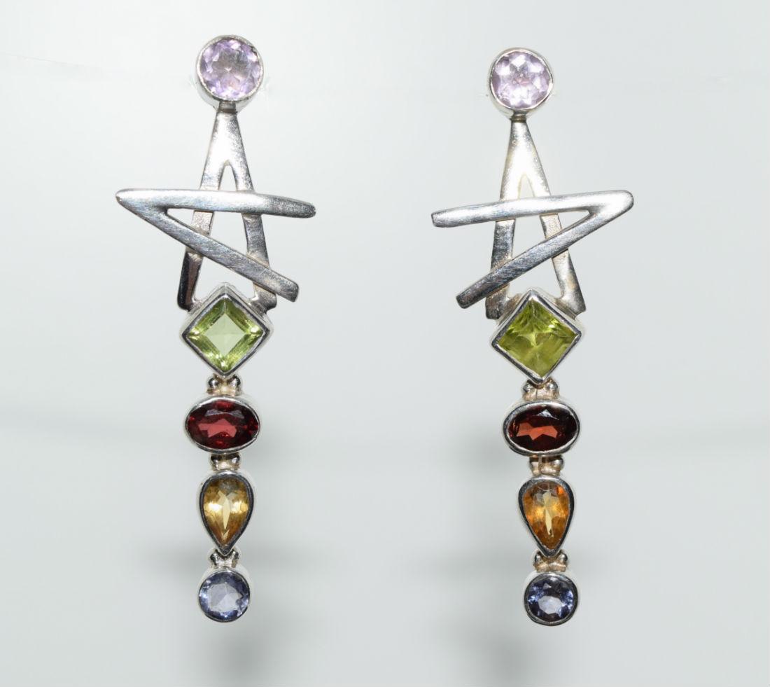 Sterling Silver Contemporary Style Gemstone Earrings (1 of 3)
