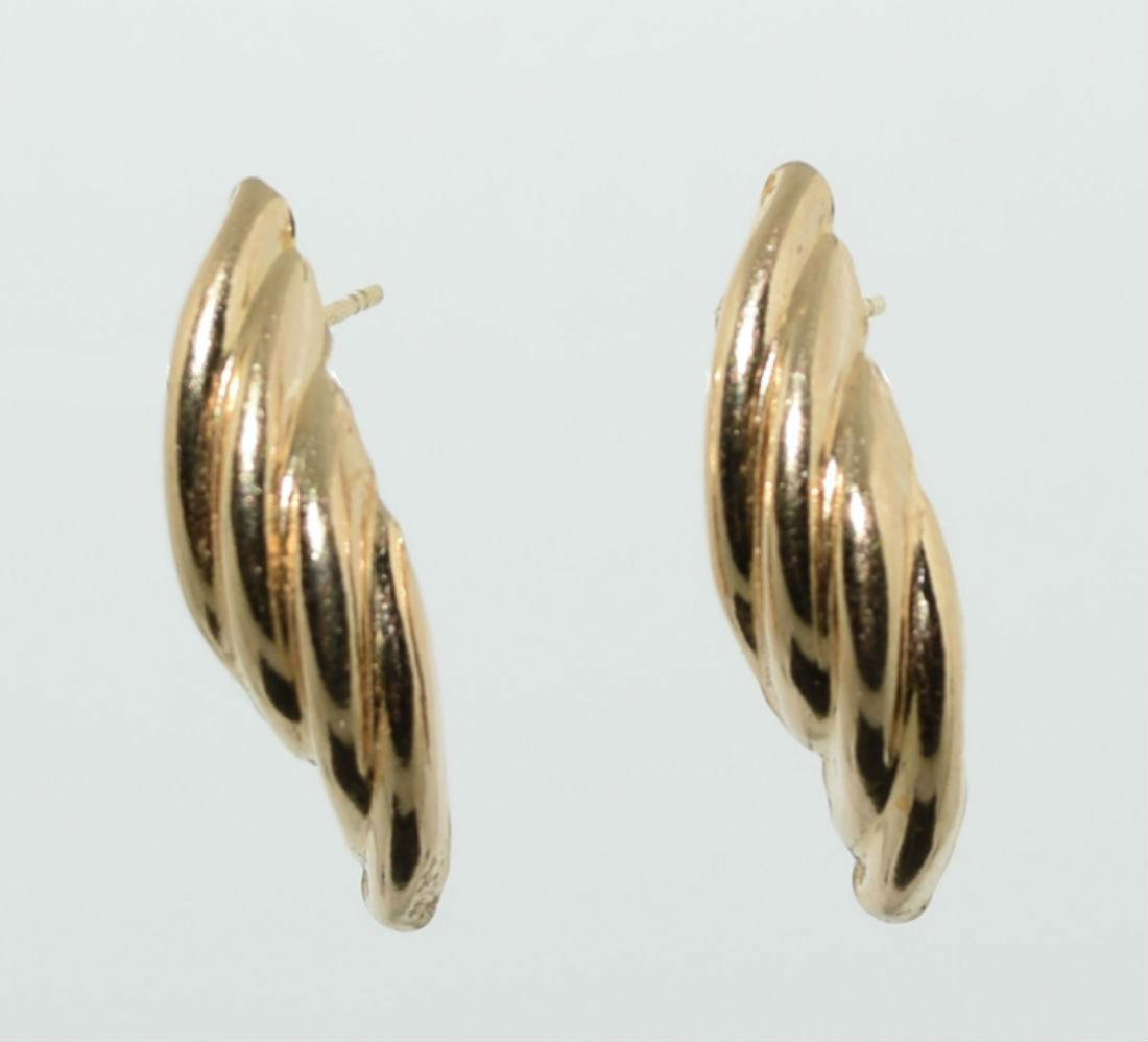 14K Yellow Gold Curved Drop Earrings (1 of 3)