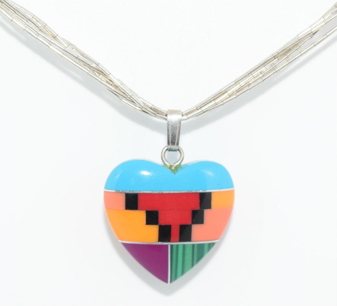 Native American Liquid Sterling Silver Multi-Stone (1 of 3)