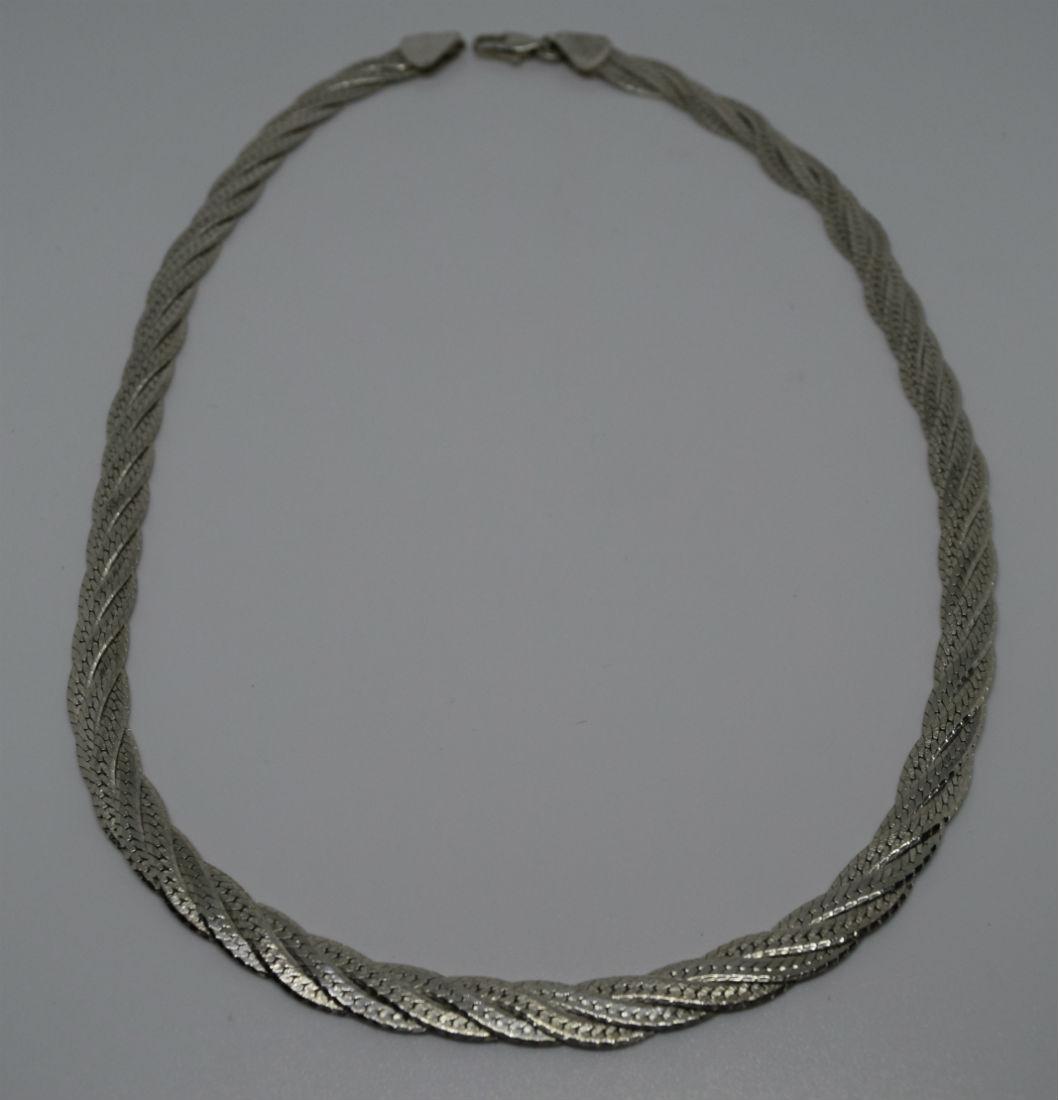 Mexico Sterling Silver Braided Necklace (1 of 3)