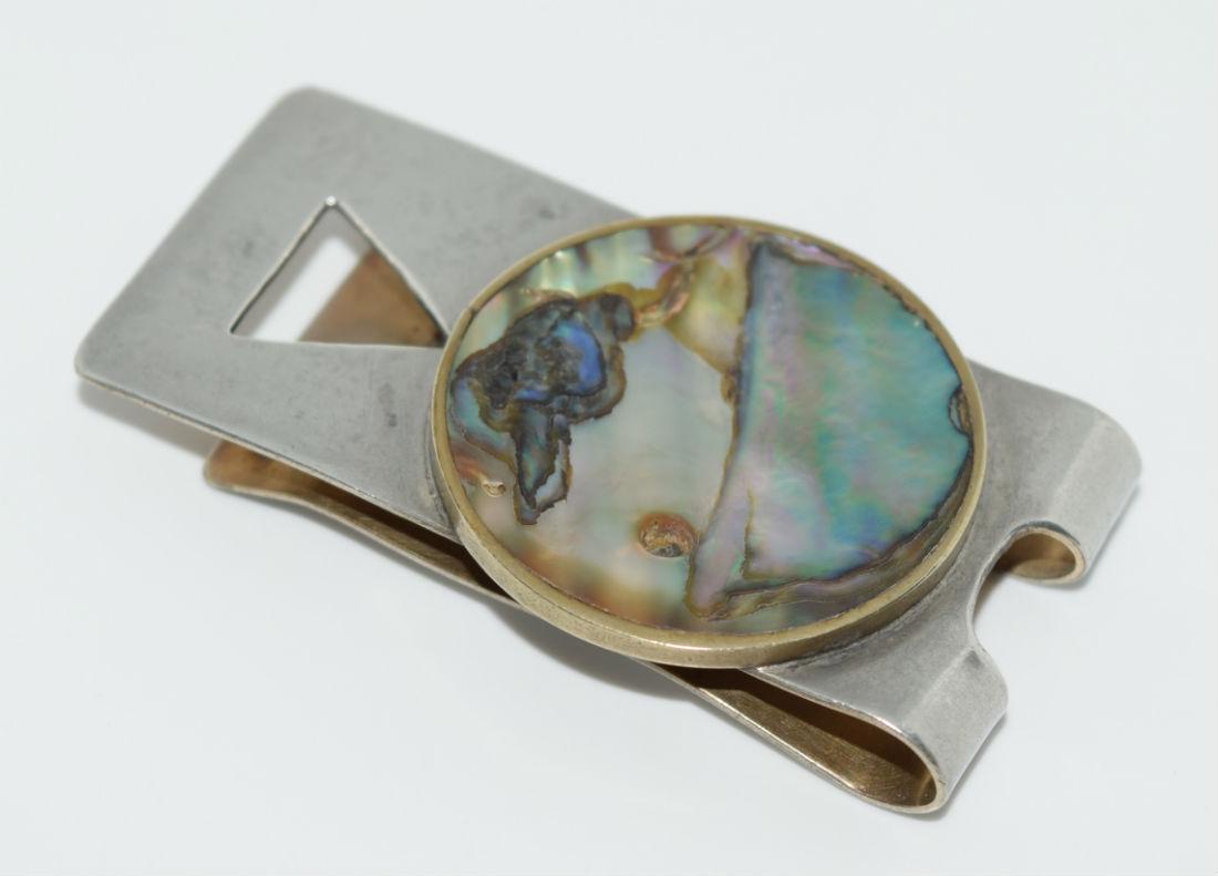 Mexico Sterling Silver Abalone Money Clip (1 of 3)