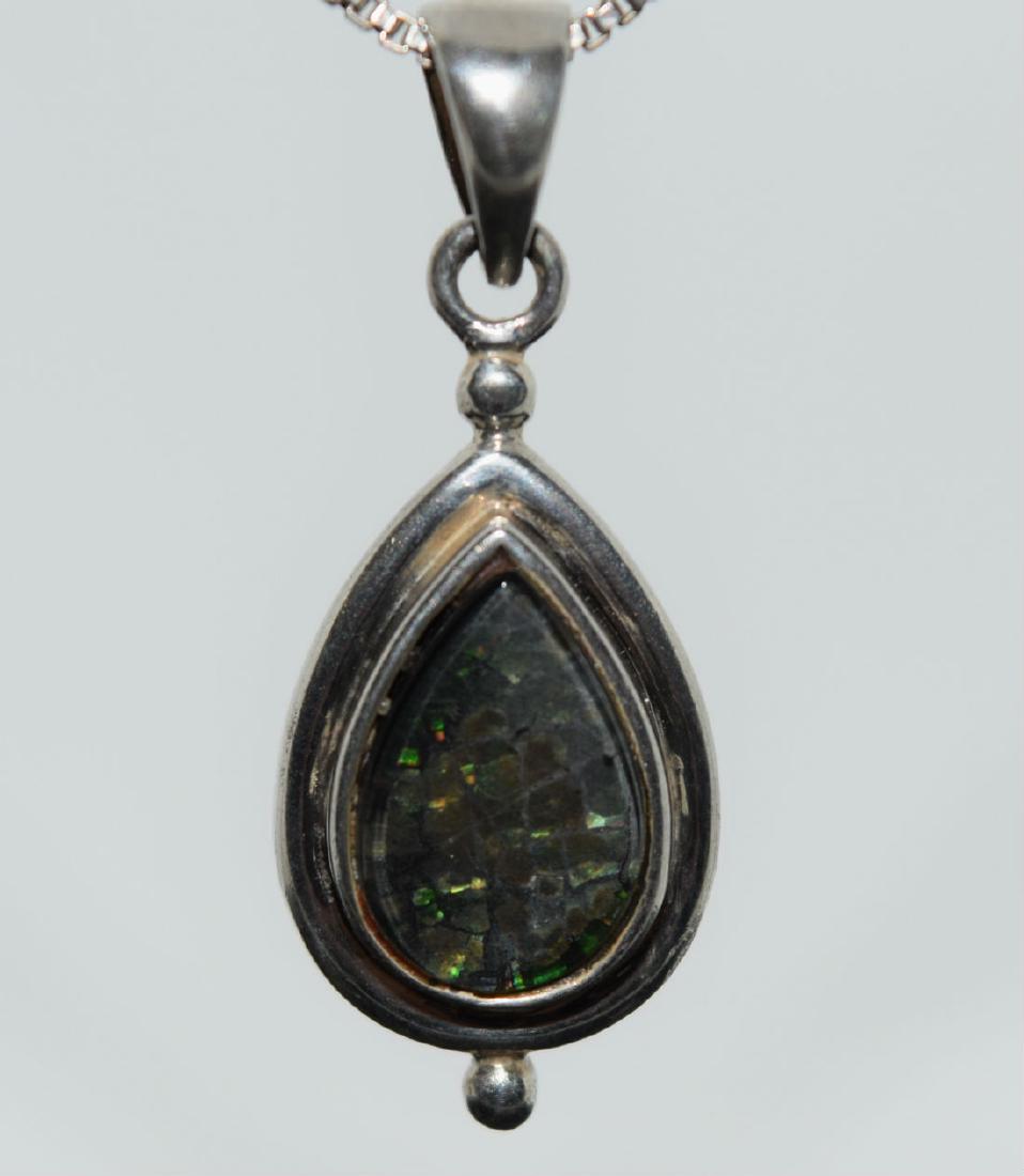 Sterling Silve Labradorite Teardrop Necklace (1 of 3)