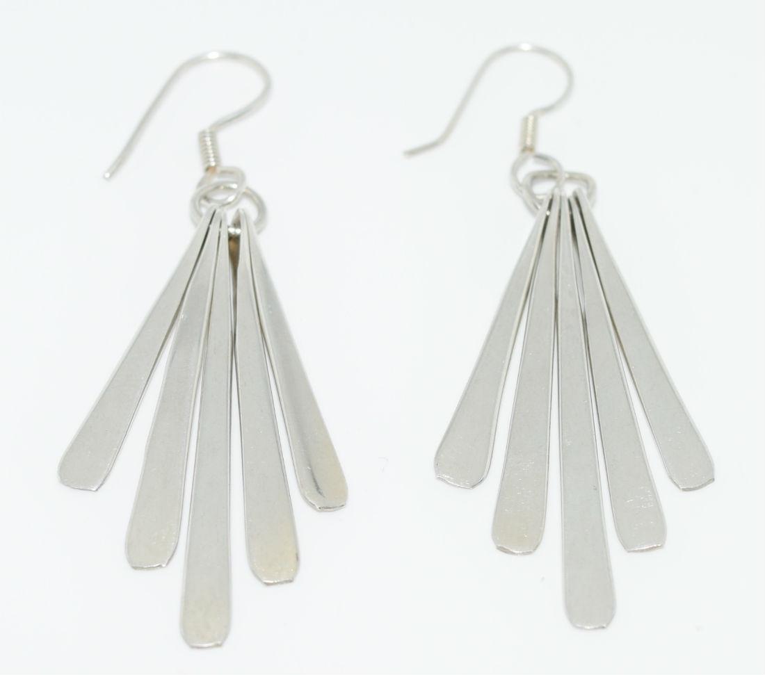 Taxco Mexico Sterling Silver Fringe Earrings (1 of 3)