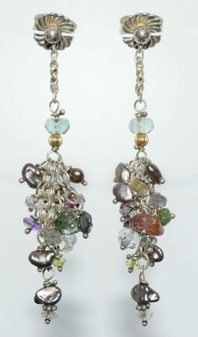 Sterling Silver Natural Stone & Bead Earrings (1 of 2)