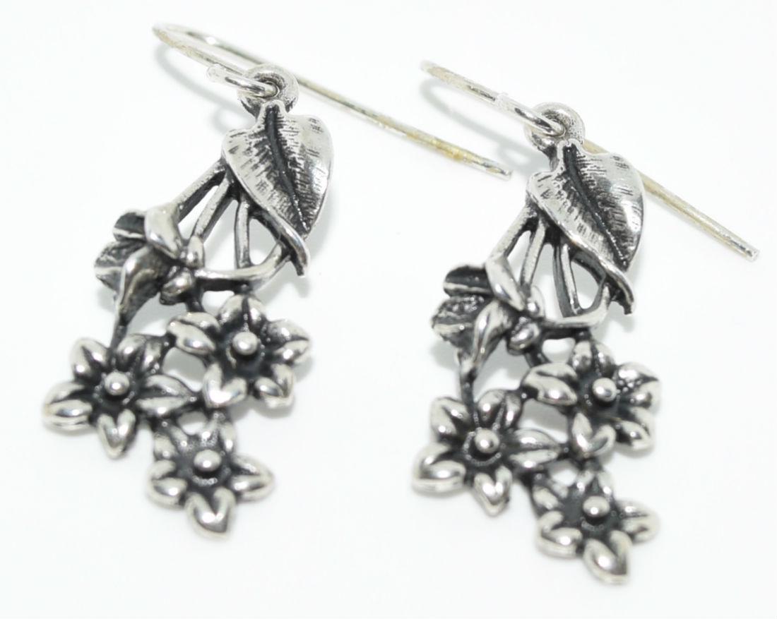 Sterling Silver Flower Dangle Earrings (1 of 3)