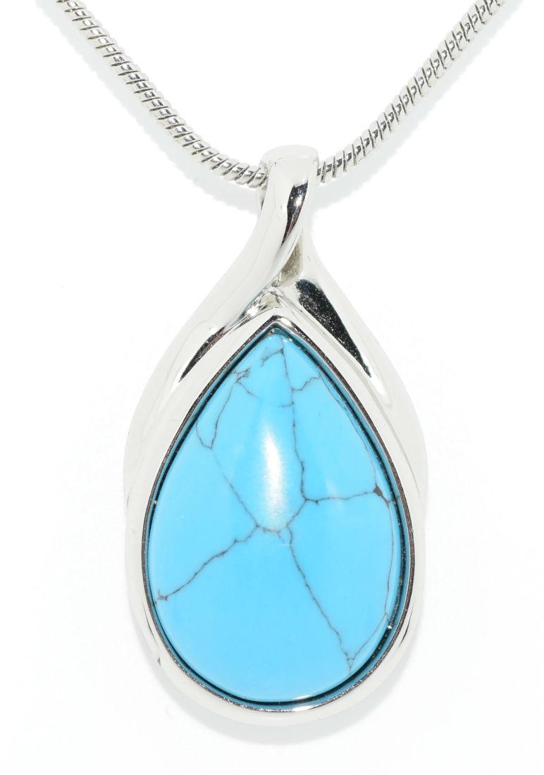 Designer Turquoise Color Pendant Necklace (1 of 4)