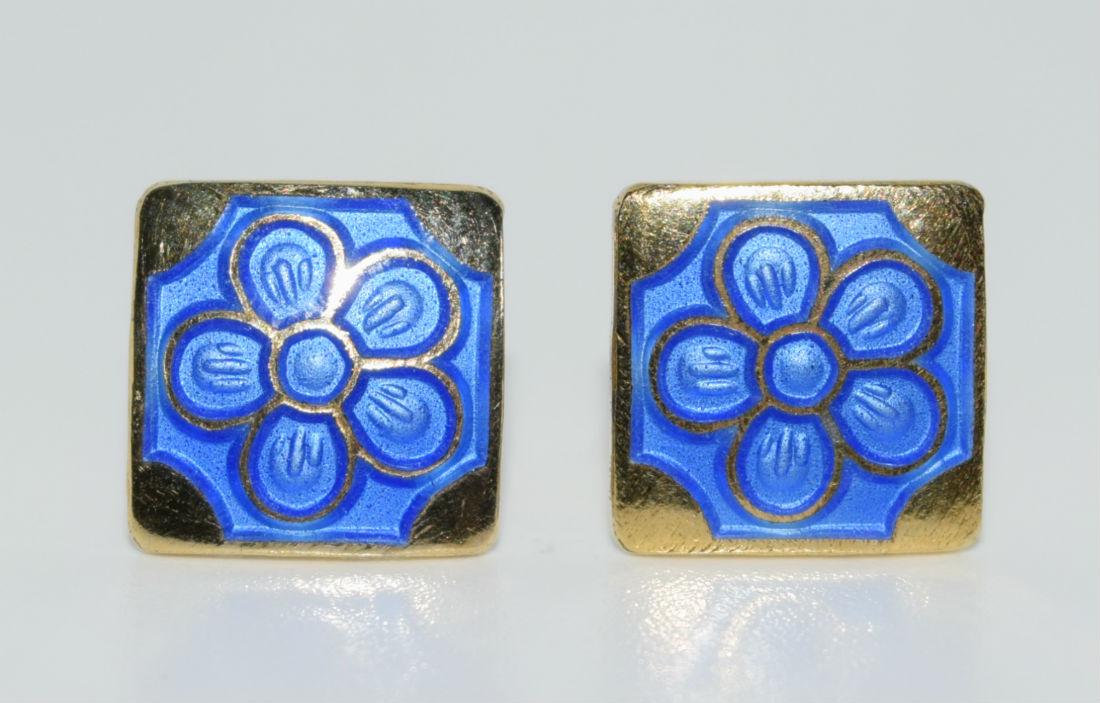 Opro Norway Gold Over Sterling Enamel Earrings (1 of 3)