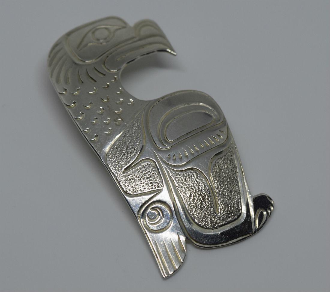 Navajo Artist L. Wadham Sterling Eagle Pendant (1 of 3)