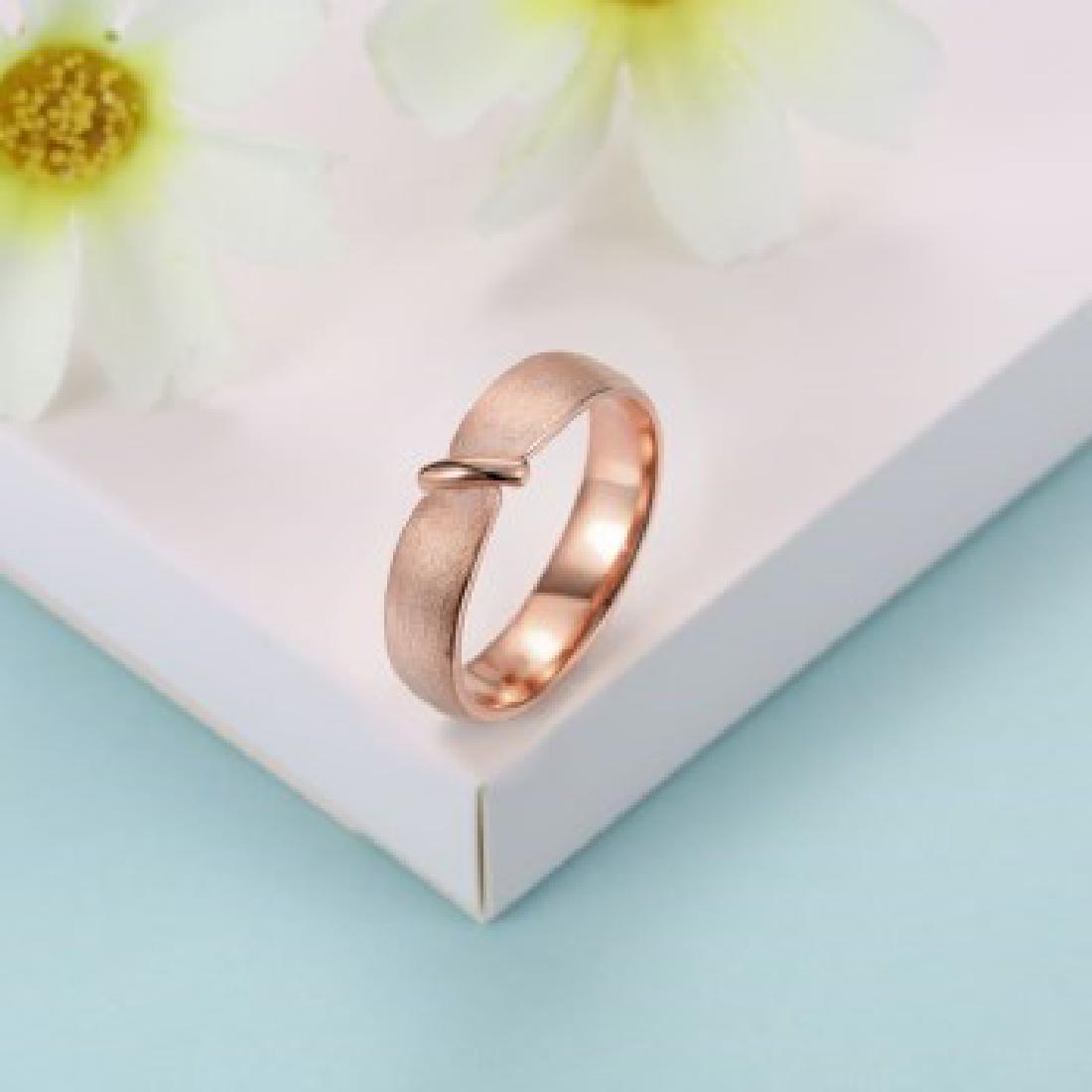 4mm Rose Gold Over Sterling Brushed Design Ring sz 9 (1 of 1)