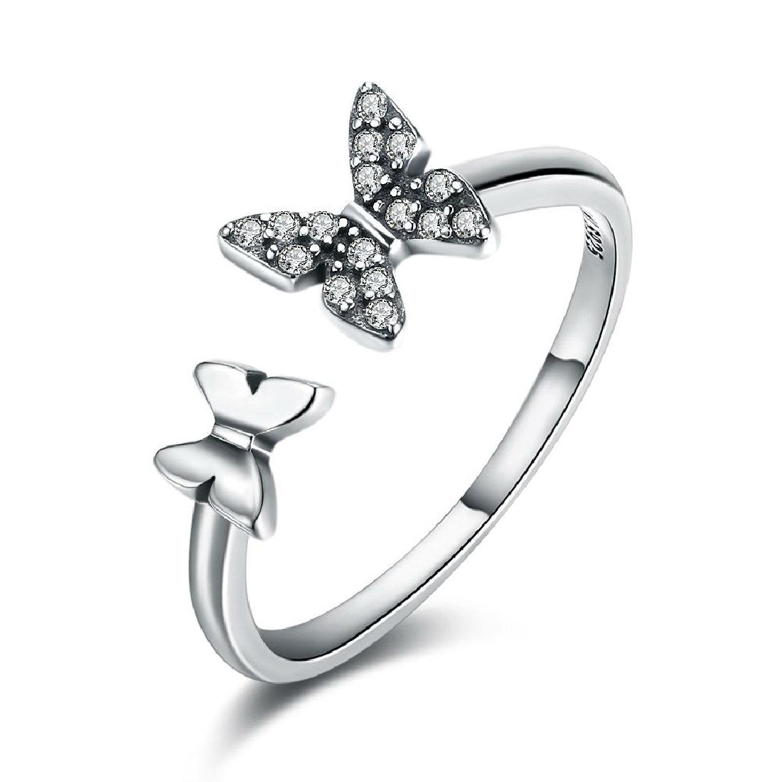 Sterling Silver Adjustable Butterfly Ring (1 of 3)
