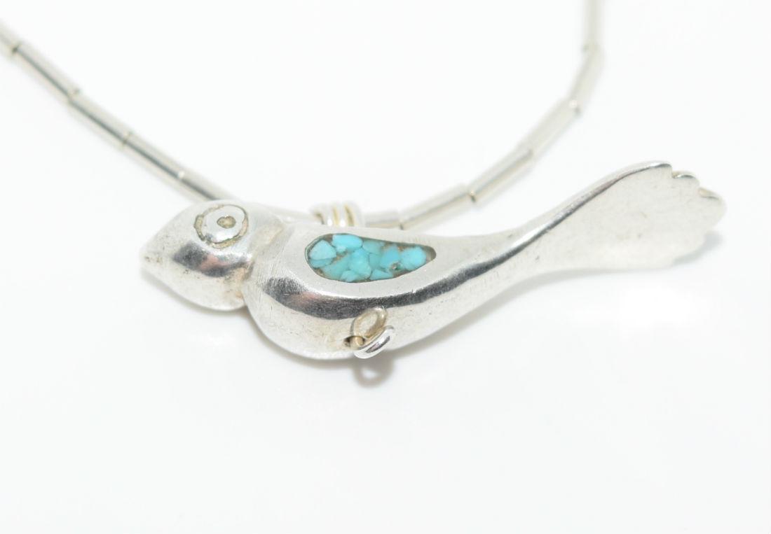 Native American Liquid Silver Bird Necklace (1 of 3)