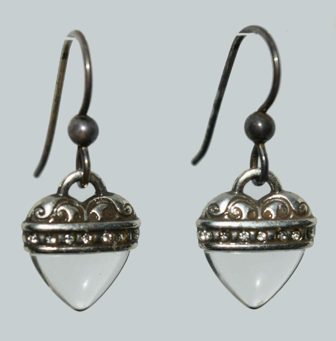 Clear Heart Design & Rhinestone Dangle Earrings (1 of 2)