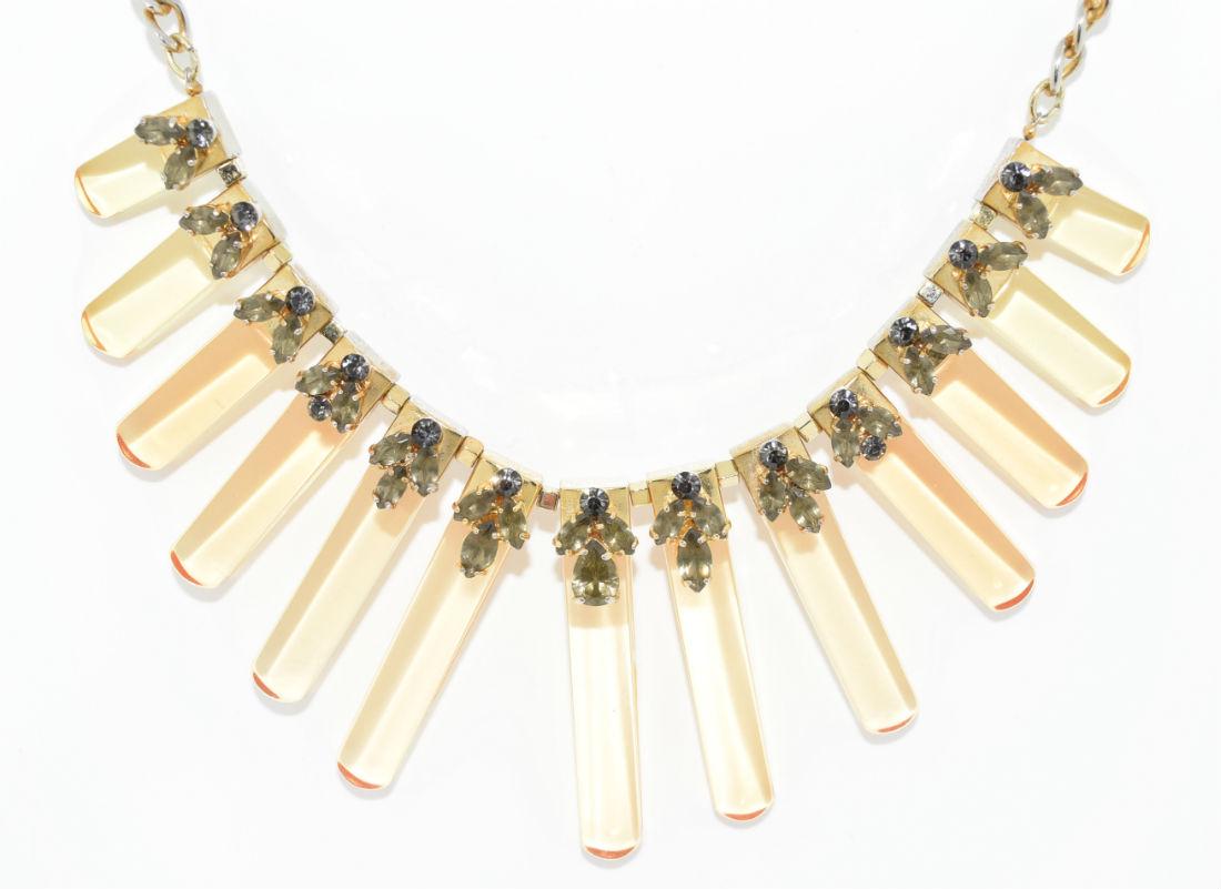 Rhinestone & Resin Statement Bib Necklace (1 of 5)