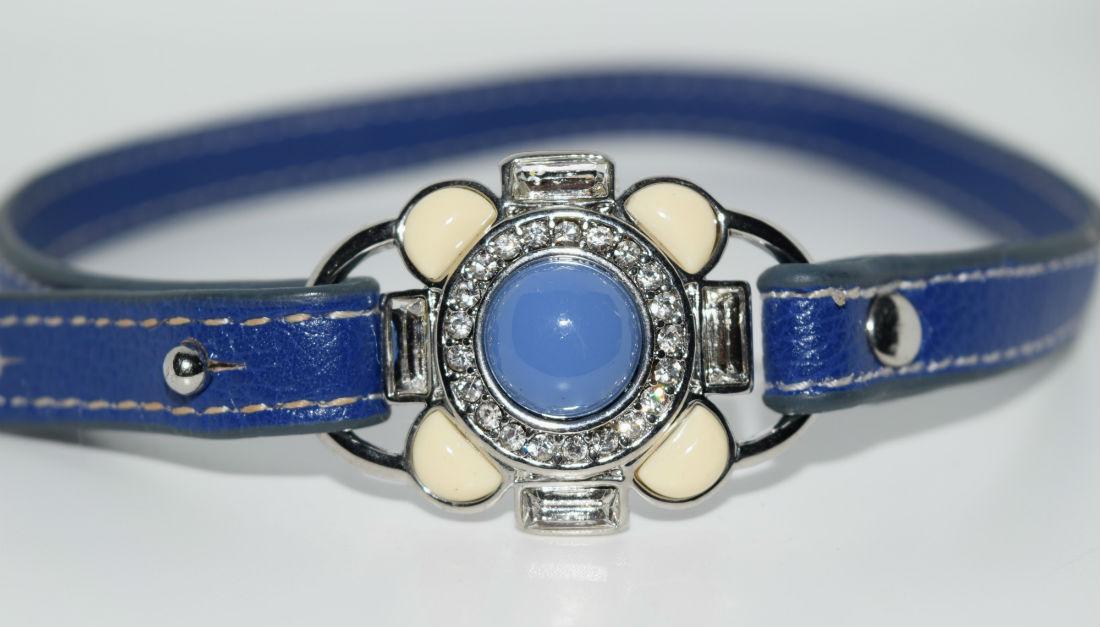 Lia Sophia Blue Choker Flower Necklace