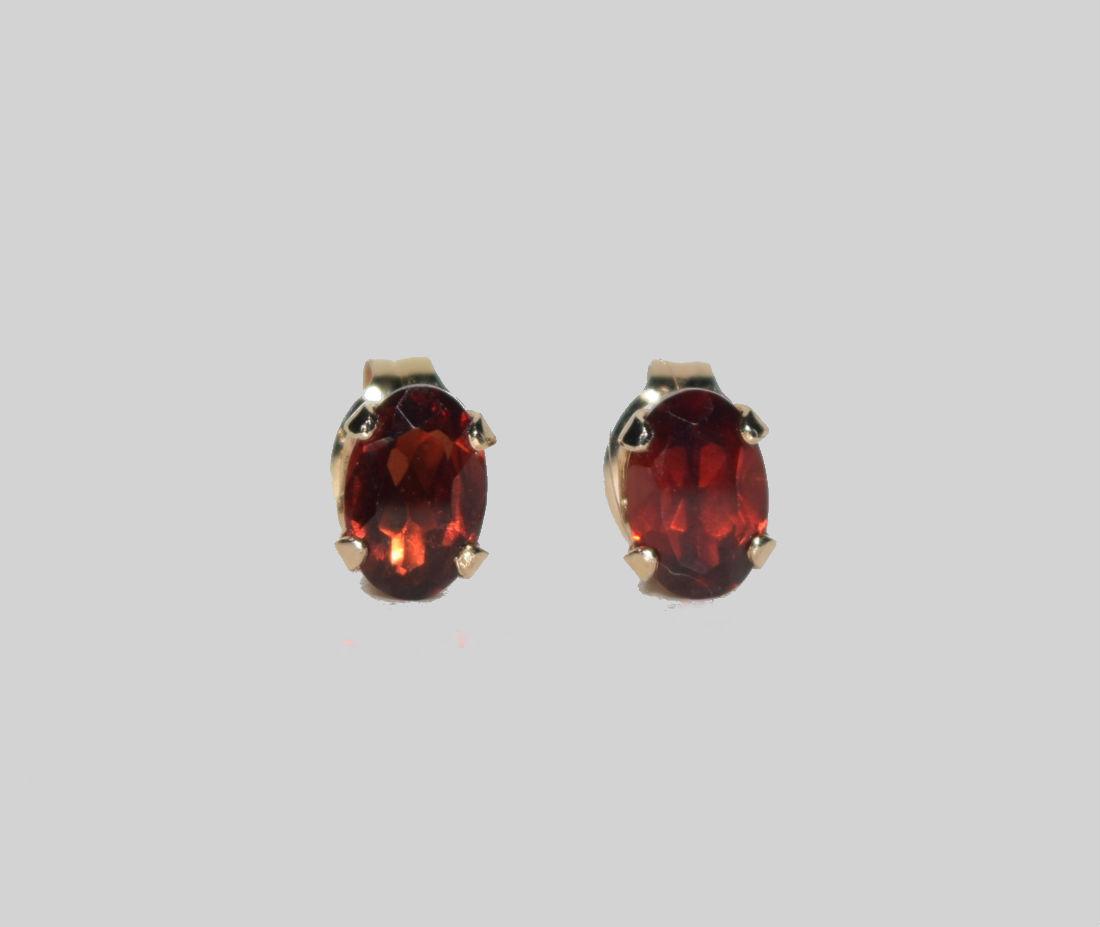 Gold Over Sterling Silver Garnet Stud Earrings (1 of 4)