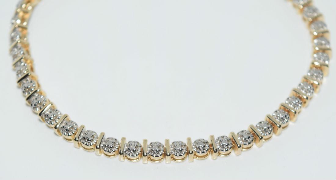 Gold Over Sterling Silver Tennis Bracelet (1 of 4)