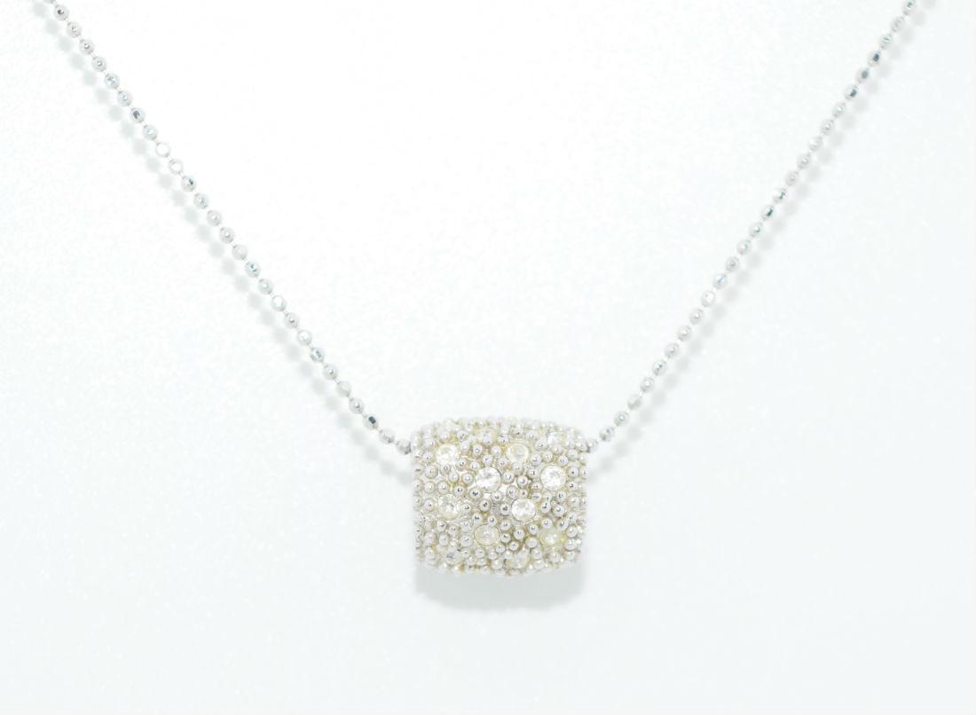Designer Lia Sophia Rhinestone Barrel Pendant Necklace (1 of 4)