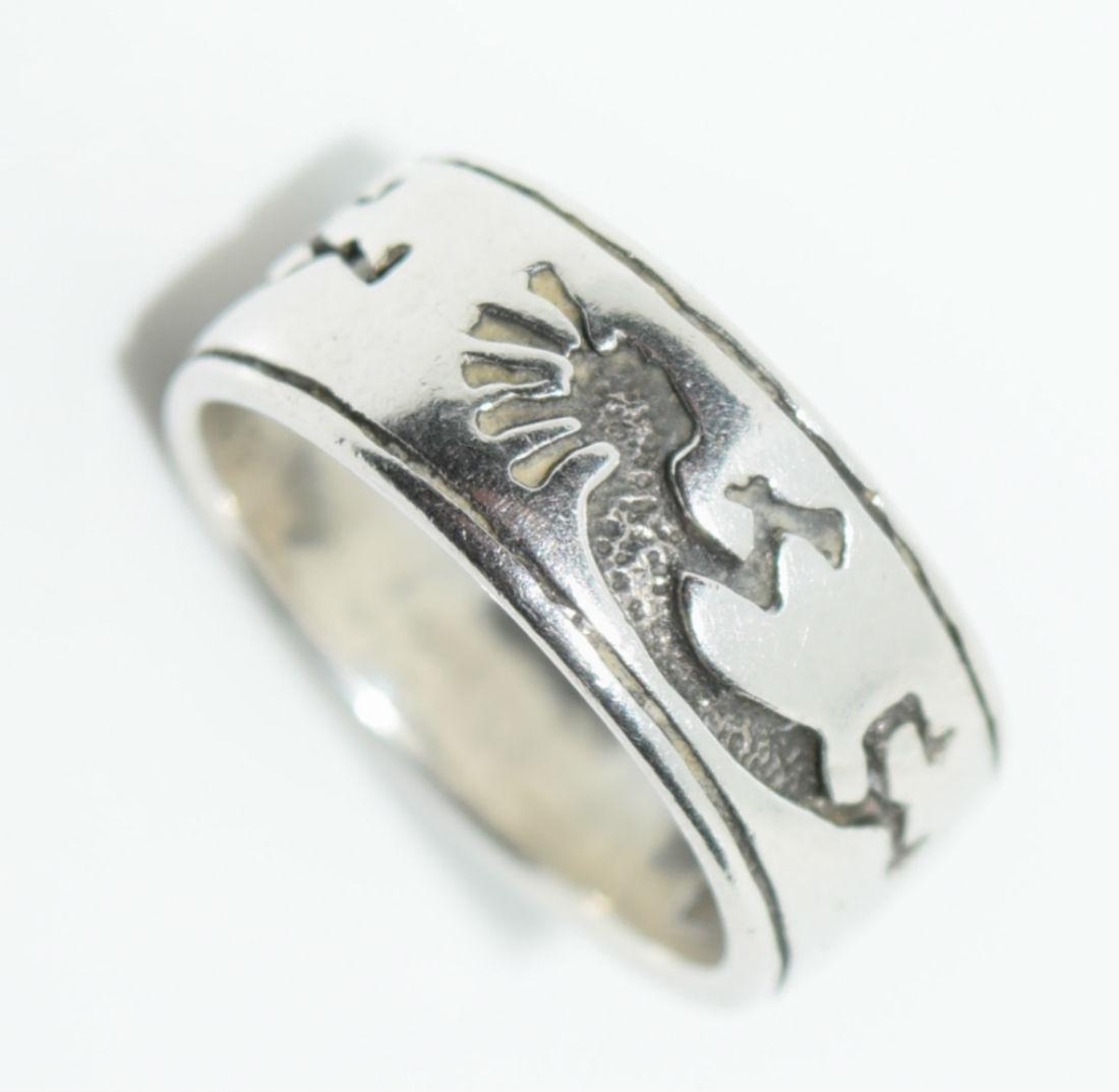Sterling Silver Peter Stone Kokopelli Ring Sz 6 (1 of 3)