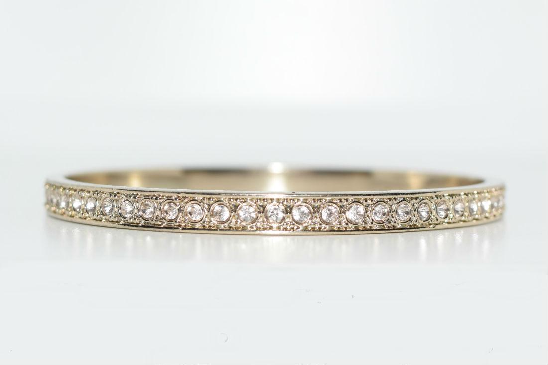 Silver Tone Rhinestone Bangle Bracelet (1 of 3)