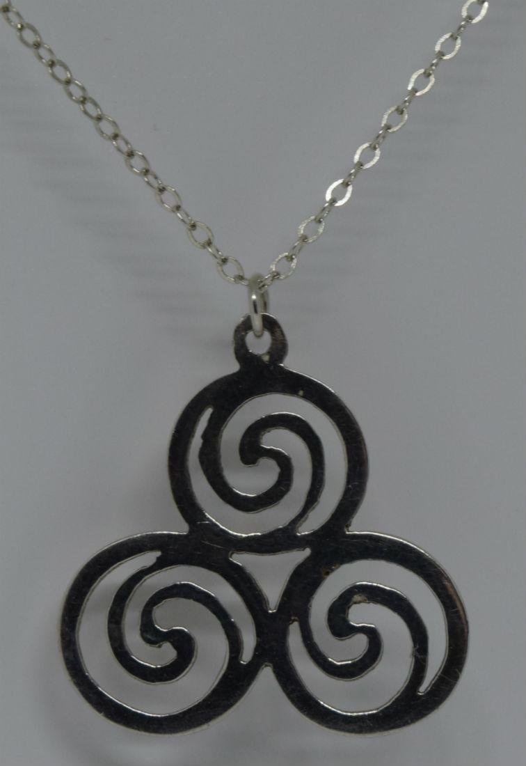 Sterling Silver Celtic Spiral Knot Pendant Necklace (1 of 2)