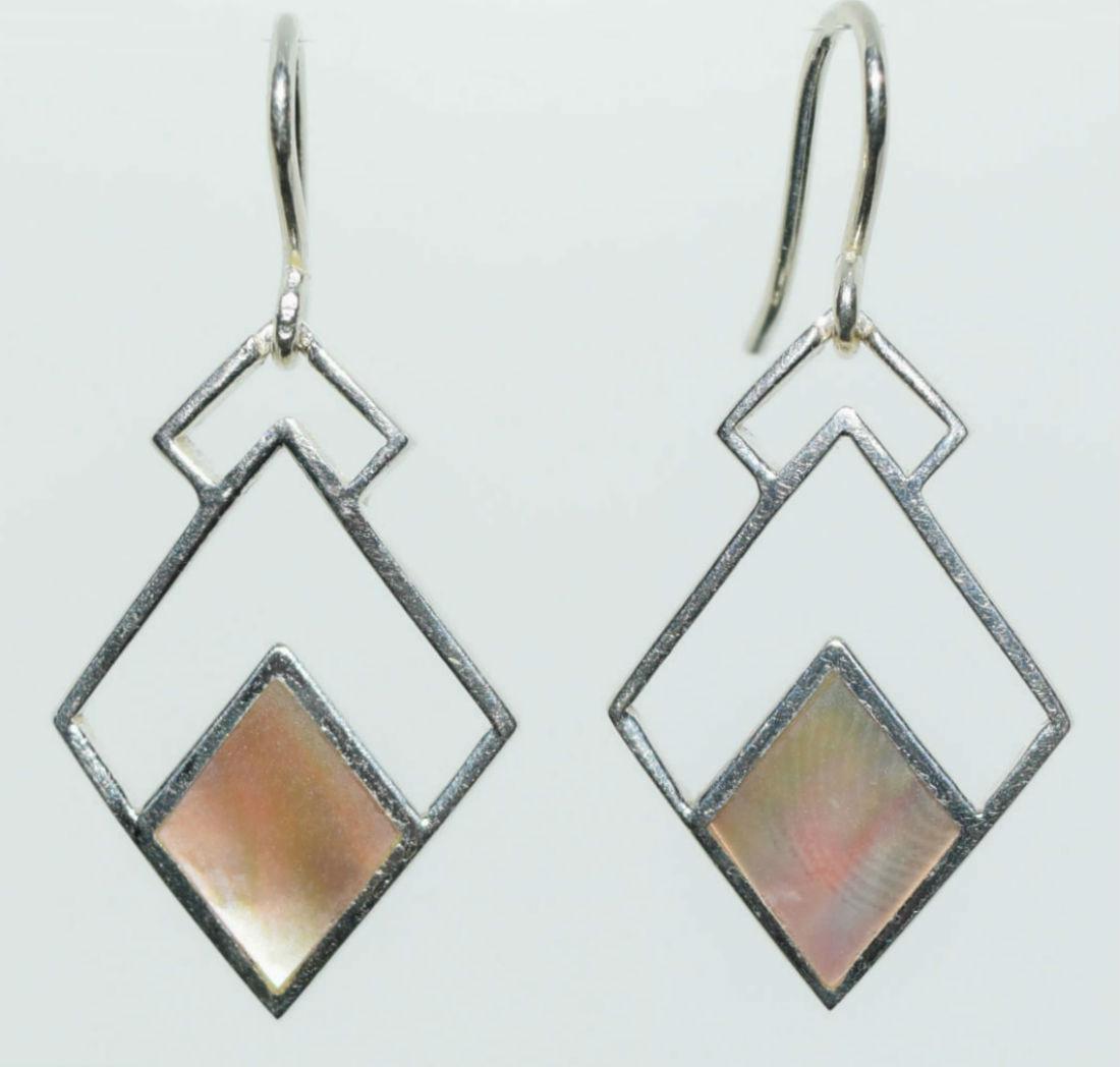 Sterling Silver Pink Mother of Pearl Earrings (1 of 4)