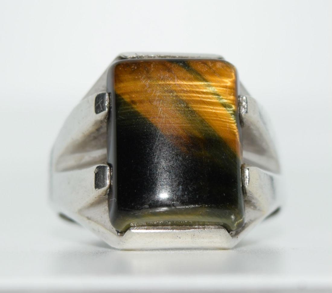 Sterling Silver Tiger's Eye Ring Sz11 (1 of 6)
