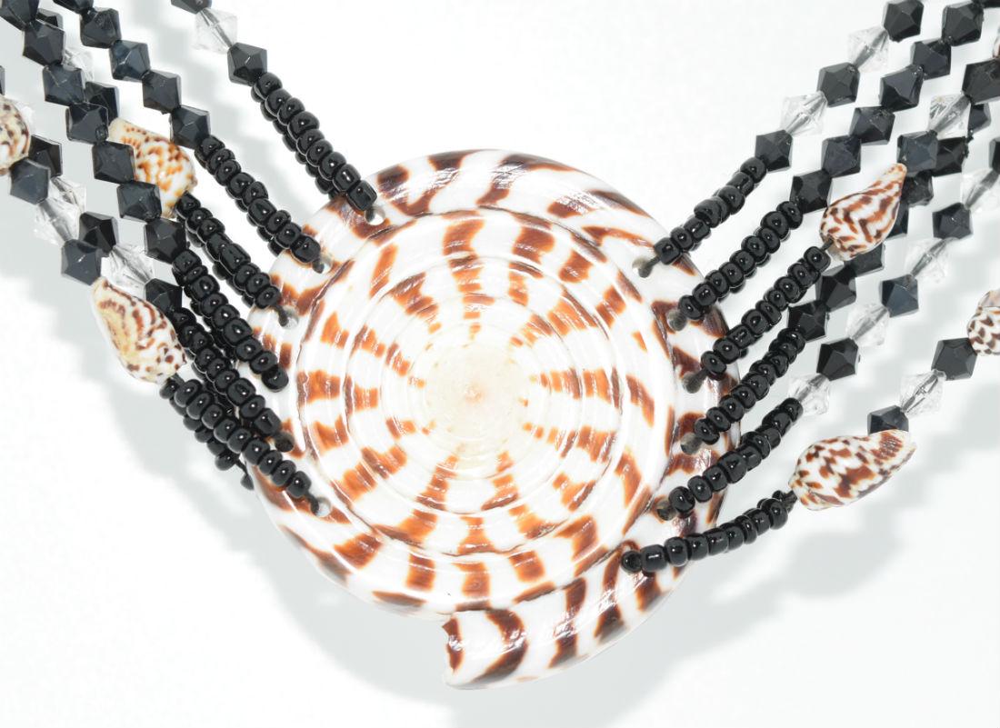 Six Strand Bead & Shell Necklace (1 of 5)