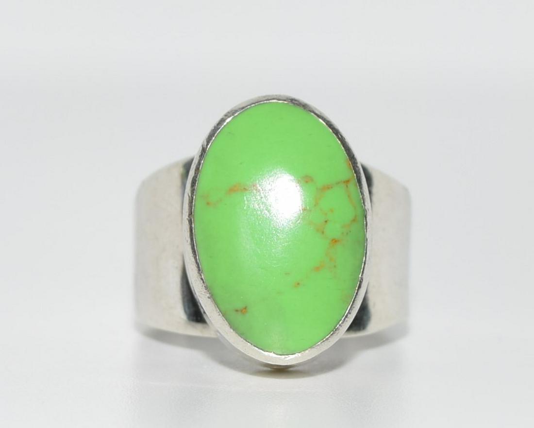 Sterling Silver Green Turquoise Ring Sz8 (1 of 5)