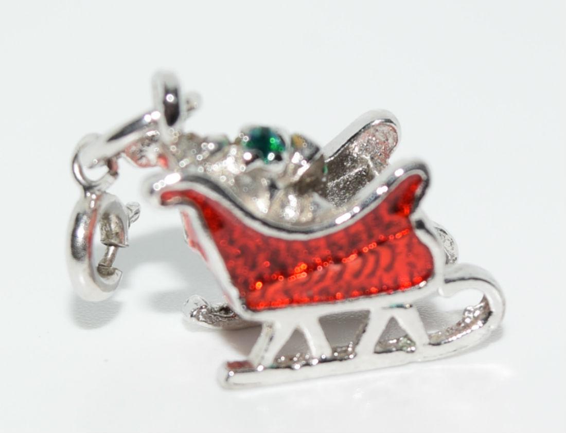 Sterling Silver Santa's Sleigh Charm or Pendant (1 of 4)