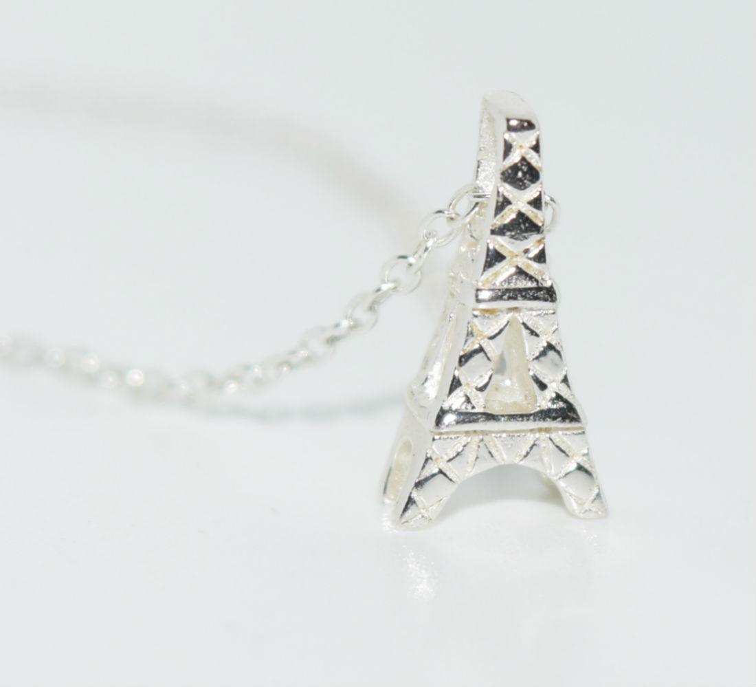Sterling Silver Eiffel Tower Pendant Necklace (1 of 4)