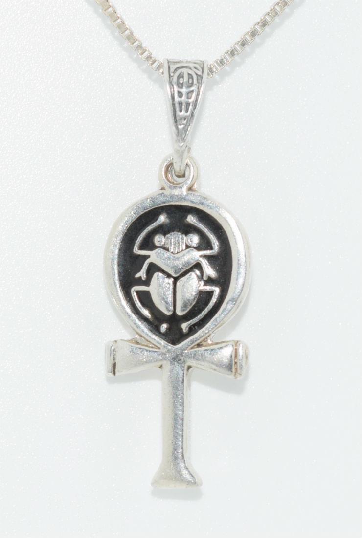 Sterling Silver Egyptian Ankh Pendant Necklace (1 of 2)