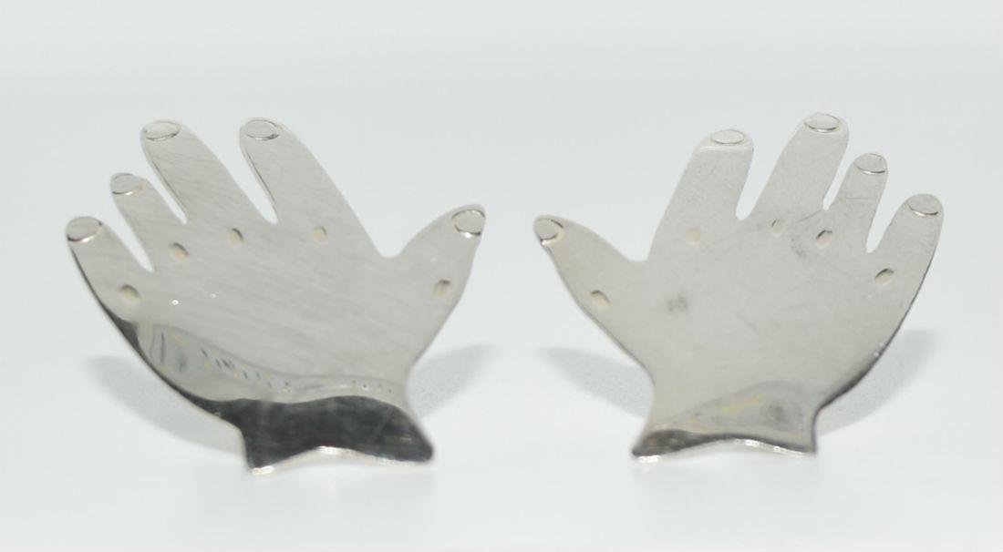 Artisan Signed C. Berry 1989 Sterling Hand Earrings (1 of 13)