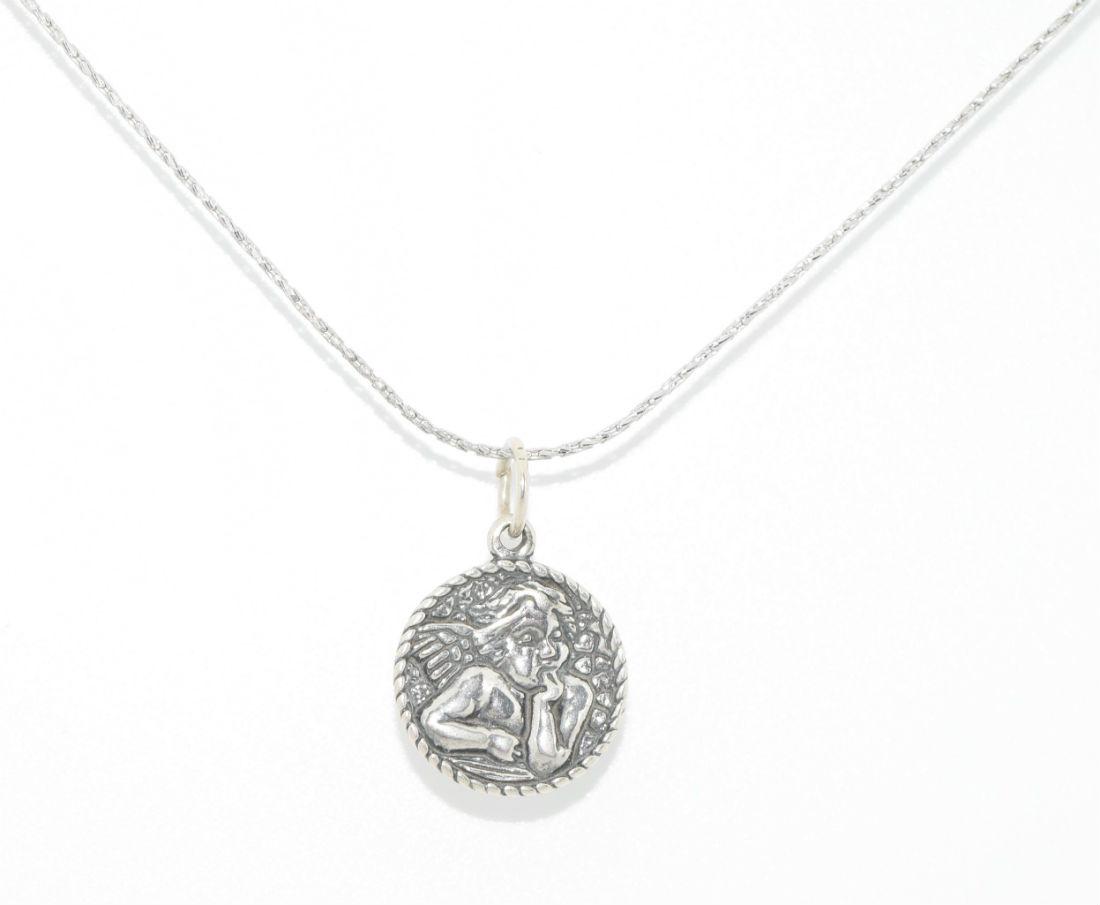Shube Sterling Silver Cherub Pendant Necklace (1 of 3)