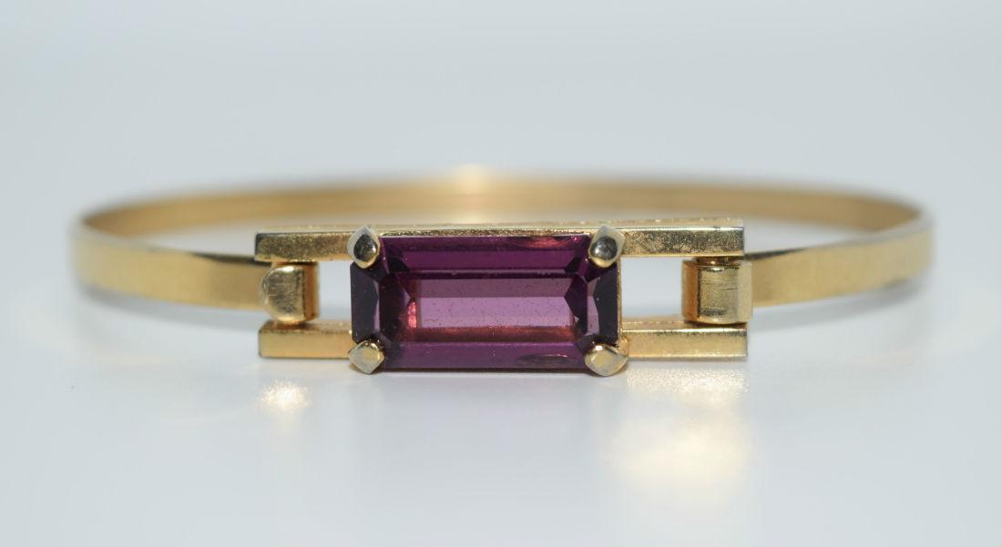 Vintage Avon Gold Tone CZ Bangle Bracelet (1 of 4)