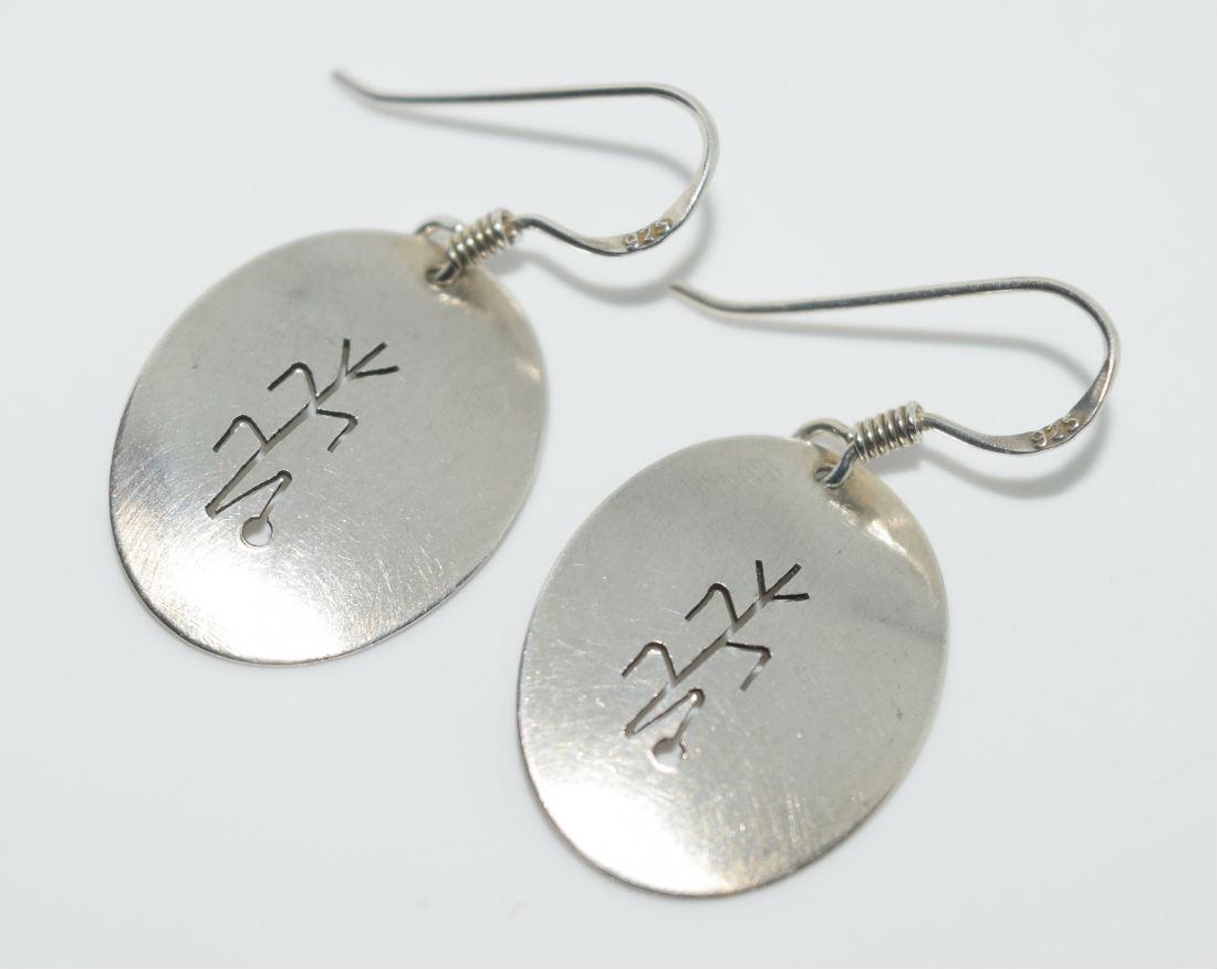 Signed GG Sterling Silver Oval Dangle Earrings (1 of 2)