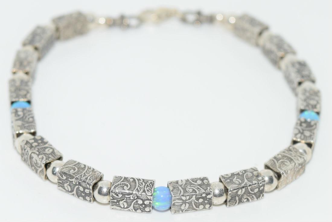 Vintage Sterling & Opal Bracelet (1 of 3)