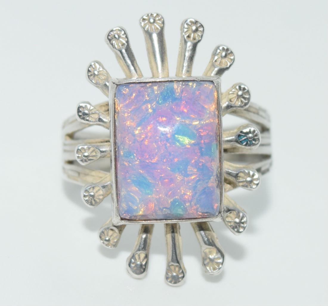 Vintage Sterling Silver Artisan Style Ring sz 7 (1 of 4)