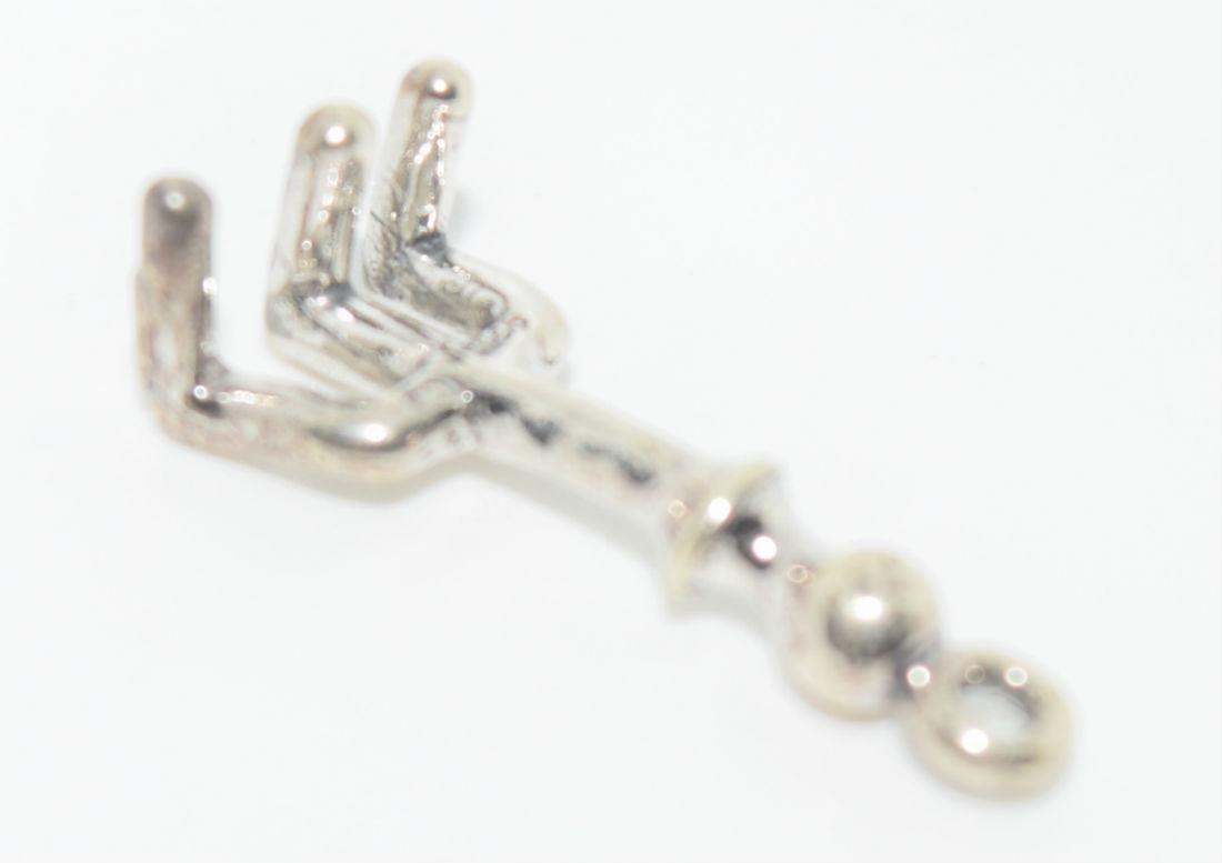 Small Sterling Silver Rake Charm (1 of 2)