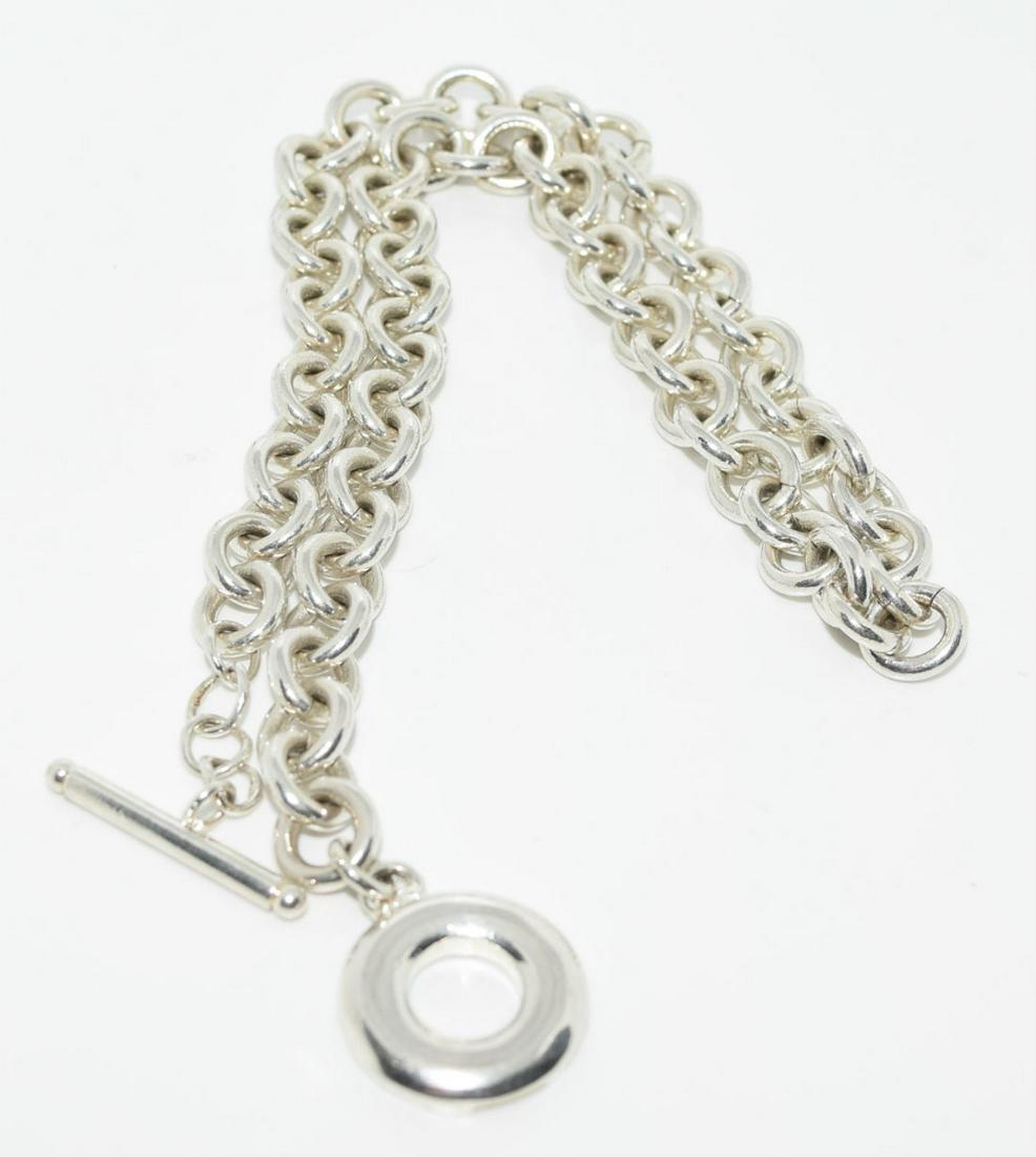 Heavy Sterling Silver Link Front Toggle Necklace (1 of 3)