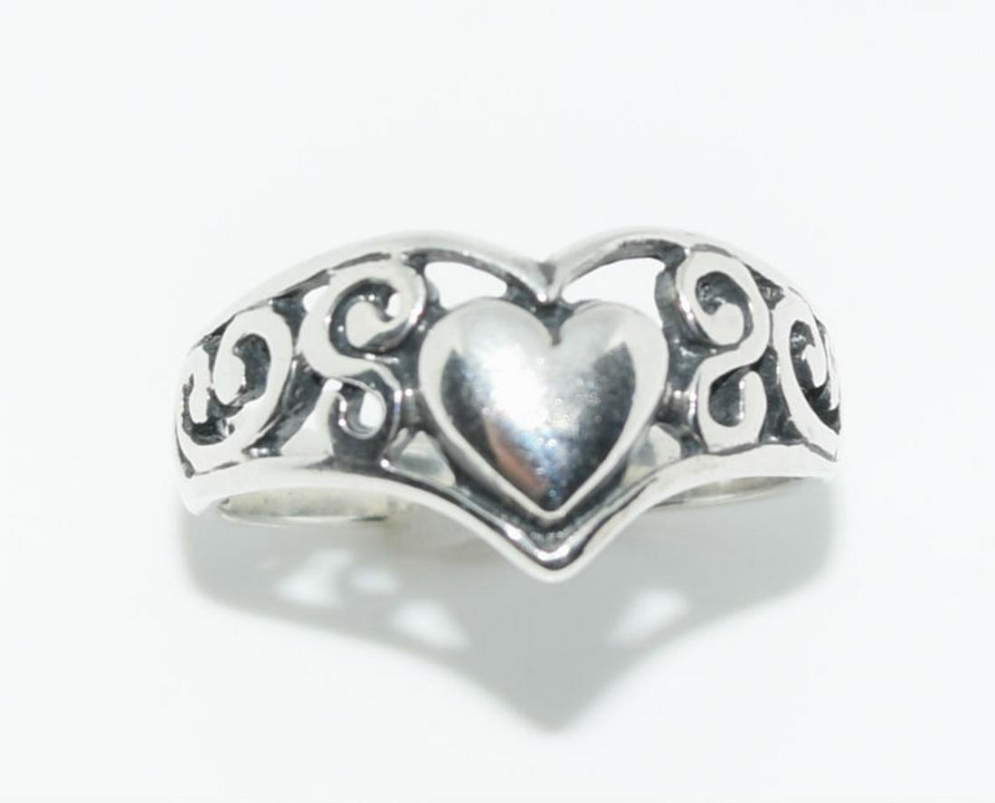 Sterling Silver Heart & Vine Designed Ring (1 of 3)